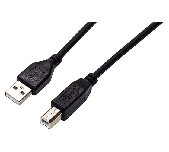 Изображение товара Интерфейсный кабель Filum usb 2,0 1,8 м, usb 2,0 pro, черный, разъемы: usb a male-usb b male, пакет FL-CPro-U2-AM-BM-1,8M