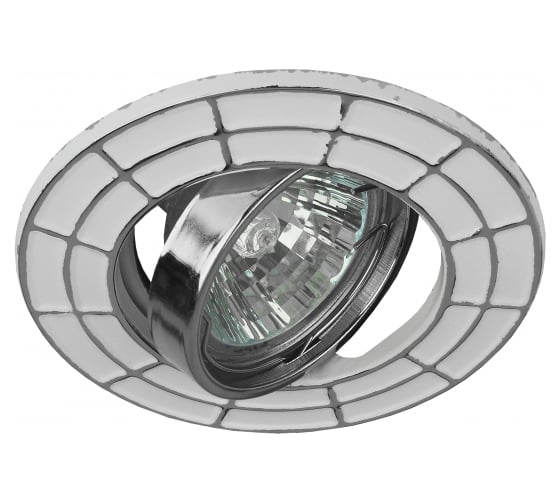 Изображение товара Штампованный поворотный светильник ЭРА ST7A CH/WH MR16,12V/220V, 50W белый/хром Б0036491