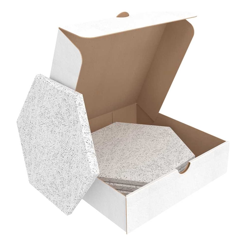 Изображение товара Декоративная акустическая панель Техносонус Саундек 290x250 мм 14 мм белый гексагон