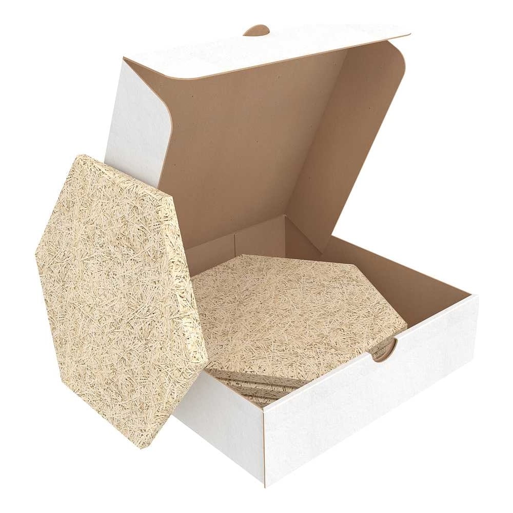 Изображение товара Декоративная акустическая панель Техносонус саундек 0,29x0,25 м 14 мм 5 шт гексагон натуральный цве