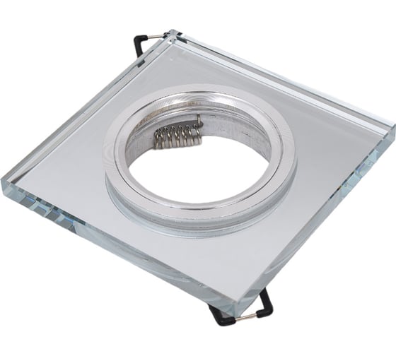 Изображение товара Светильник ЭРА DK8 CH/WH декор стекло квадрат MR16,12V/220V, 50W, хром/зеркальный C0043740