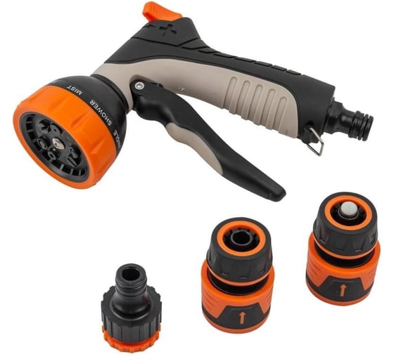 Изображение товара Поливочный пистолет-распылитель с насадками WMC TOOLS 4предмета, 9 режимов распыления WMC-TG7206042 NEW(56409)