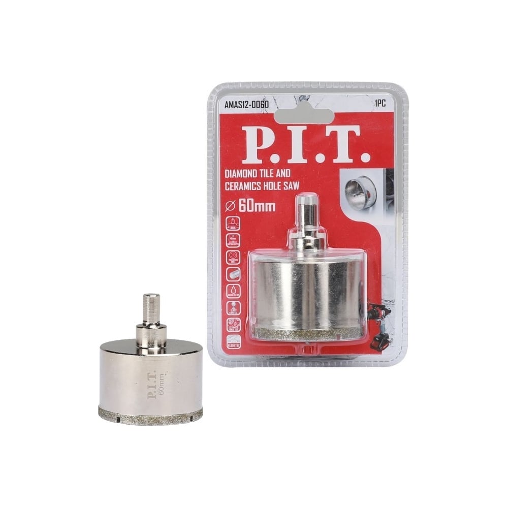 Изображение товара Коронка алмазная P.I.T. AMAS12-0060 для керамики 60x70 мм