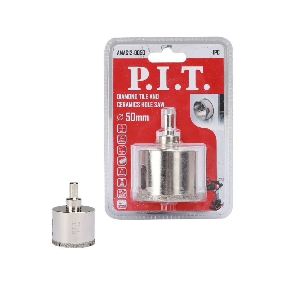 Изображение товара Коронка алмазная по керамике 50x70 мм P.I.T. AMAS12-0050 профессиональный инструмент