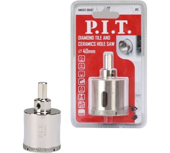 Изображение товара Коронка алмазная по керамике 40x70 мм P.I.T. AMAS12-0040