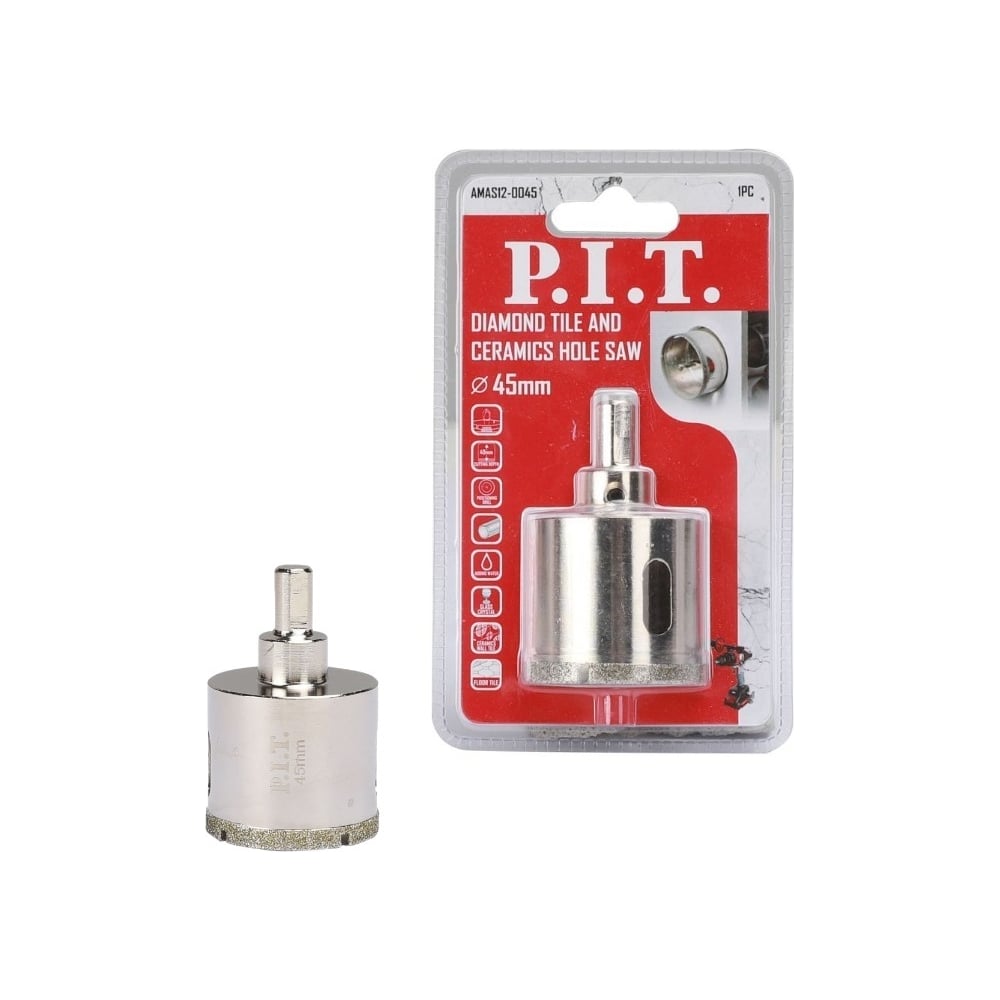 Изображение товара Коронка алмазная по керамике P.I.T. AMAS12-0045 45x70 мм