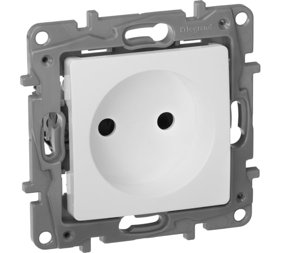 Изображение товара Розетка Legrand без заземления Legrand Etika со шторками 16А 250В винтовые зажимы белый 672234