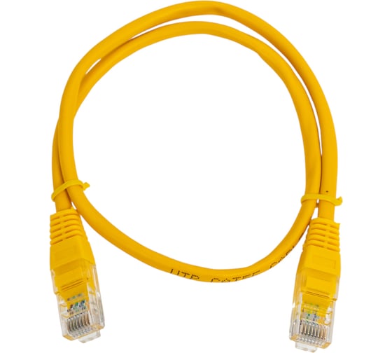 Изображение товара Патч-корд кабель Filum u/utp 5e кат, 0,5м 26awg(7x0,16 мм), чистая медь, pvc, жёлтый FL-U5-C-0,5M-Y