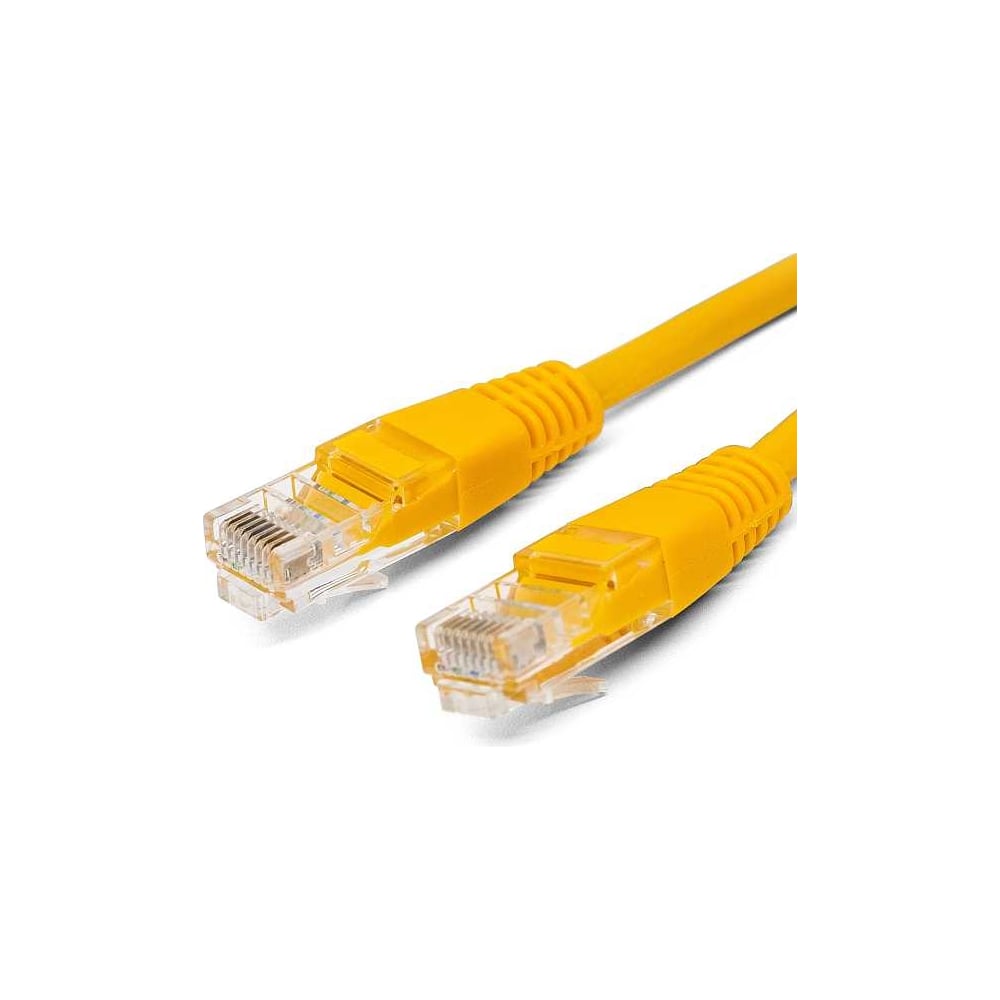 Патч-корд кабель Filum u/utp 5e кат, 10м 26awg(7x0,16 мм), омедненный алюминий (cca), pvc, жёлтый FL-U5-10M-Y