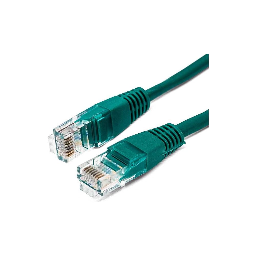 Патч-корд кабель Filum u/utp 5e кат, 10м 26awg(7x0,16 мм), омедненный алюминий (cca), pvc, зелёный FL-U5-10M-G