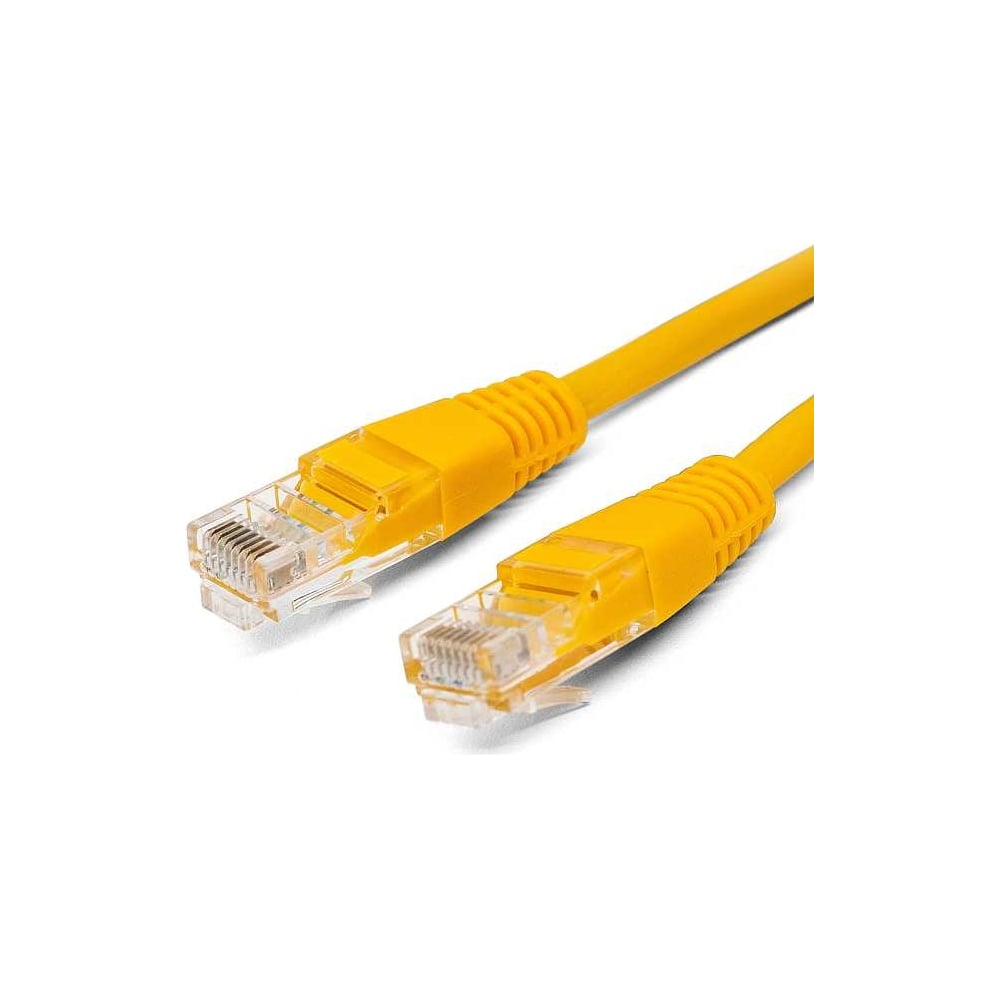 Изображение товара Патч-корд кабель Filum u/utp 5e кат, 3м 26awg(7x0,16 мм), омедненный алюминий (cca), pvc, жёлтый FL-U5-3M-Y