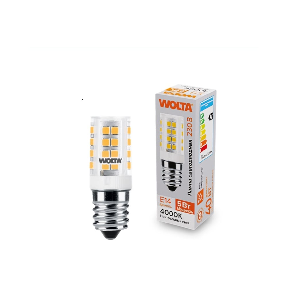 Изображение товара Светодиодная лампа Wolta капсульная 5Вт Е14 дневной свет 4000К