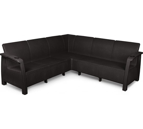 Изображение товара Диван ЗПИ «Альтернатива» Ротанг-плюс, угловой мокко, без подушки М8838