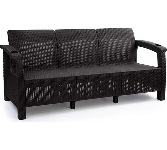 Изображение товара Диван ЗПИ «Альтернатива» Ротанг-плюс, 3-х местный, мокко, без подушки М8836