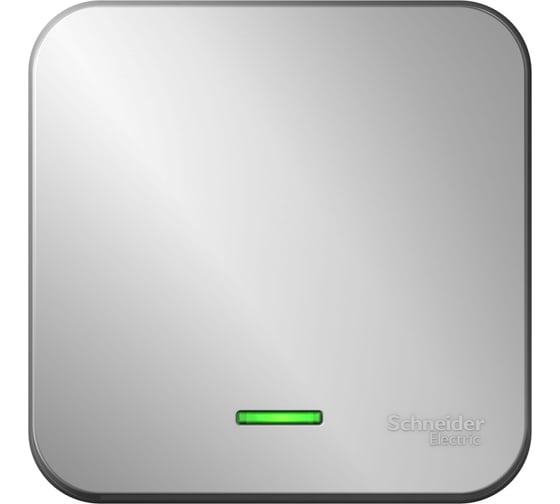 Изображение товара 1-клавишный выключатель Systeme Electric Blanca открытая установка, без пласт. алюминий с подсветкой, 10а BLNVA101103