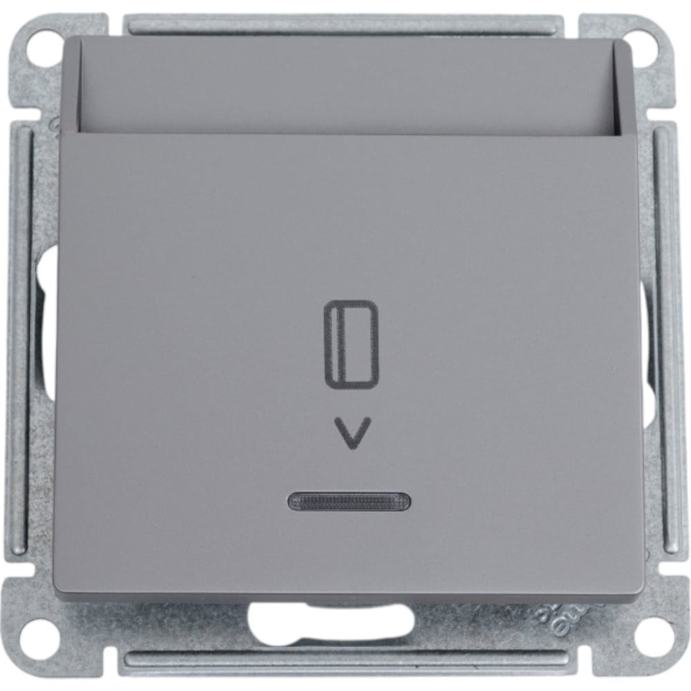 Изображение товара Карточный выключатель Atlasdesign 10А сталь IP20 с механизмом накладка