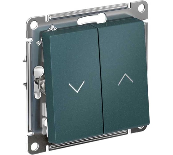 Изображение товара Выключатель жалюзи Systeme Electric Atlasdesign изумруд 2-кл., 10а, механизм ATN000819