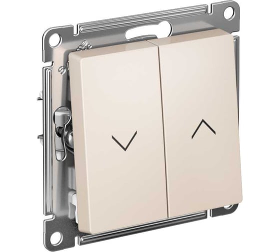 Изображение товара Выключатель жалюзи Systeme Electric Atlasdesign бежевый 2-кл, 10а, механизм ATN000219