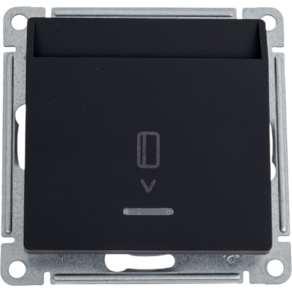 Изображение товара Карточный выключатель Systeme Electric Atlasdesign карбон 10А 250В для встраиваемого монтажа