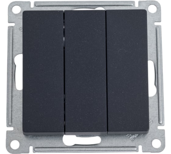 Изображение товара 3-клавишный выключатель Systeme Electric Atlasdesign базальт, сх.1+1+1, 10ах, механизм ATN001431