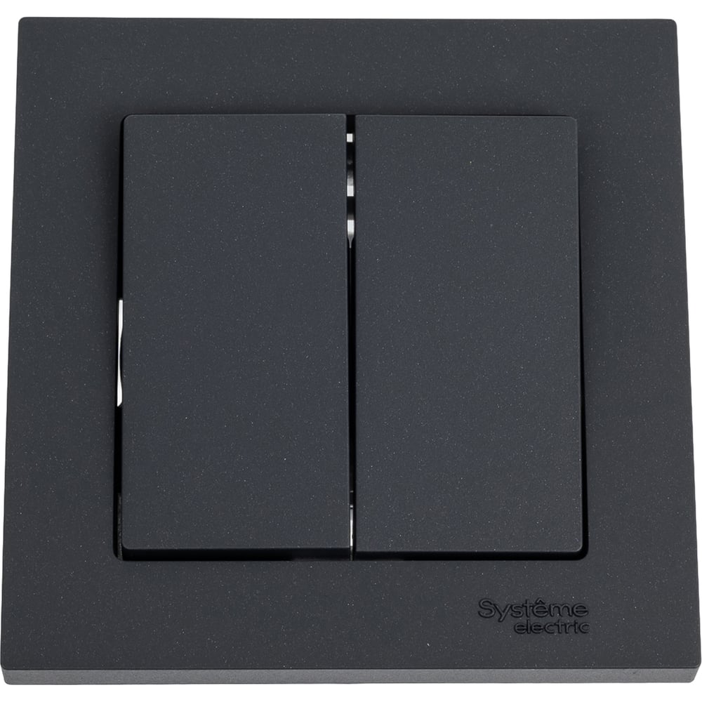 Изображение товара Двухклавишный выключатель Systeme Electric Atlasdesign базальт 2клавиши IP20
