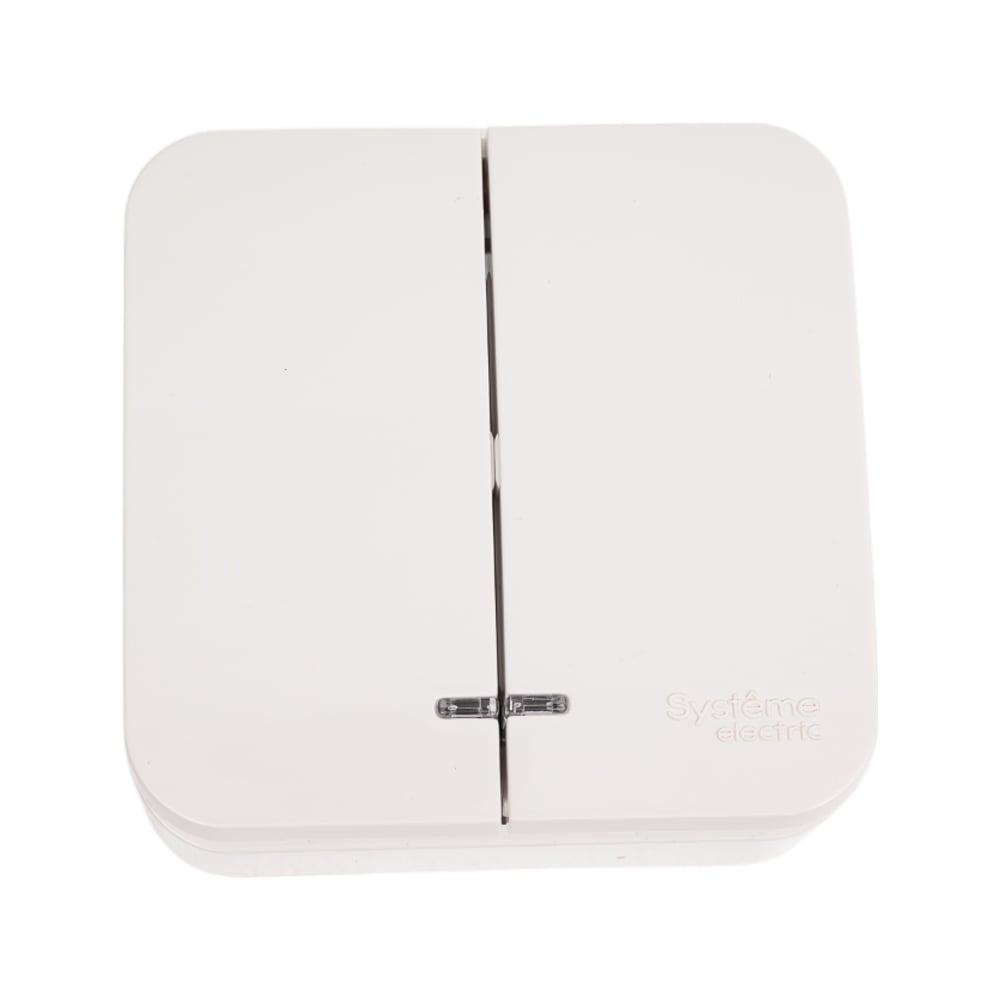 Изображение товара 2-клавишный выключатель Systeme Electric Blanca с подсветкой 6А для открытой установки