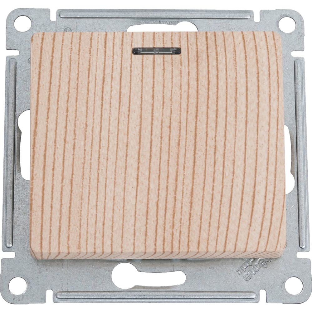 Изображение товара Выключатель 1-клавишный Systeme Electric Glossa сосна подсветка IP20