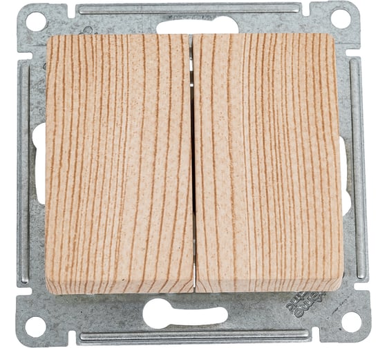 Изображение товара 2-клавишный выключатель Systeme Electric Glossa сосна, сх.5, 10ах, механизм GSL001551