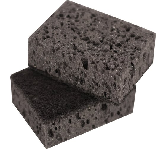 Изображение товара Хозяйственная губка МУЛЬТИДОМ набор 2 шт, размер 9.5x7х3.7 см, серый/черный ПМ62-71