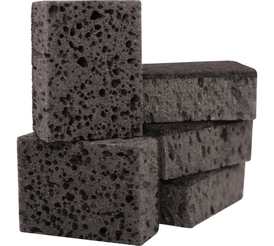 Изображение товара Хозяйственная губка МУЛЬТИДОМ набор 5 шт, размер 9.5x7х3.7 см, серый/черный ПМ62-72