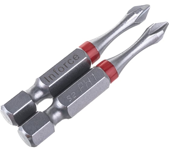 Изображение товара Бита (2 шт; PH1; 50 мм) для шуруповерта Inforce 11-01-380