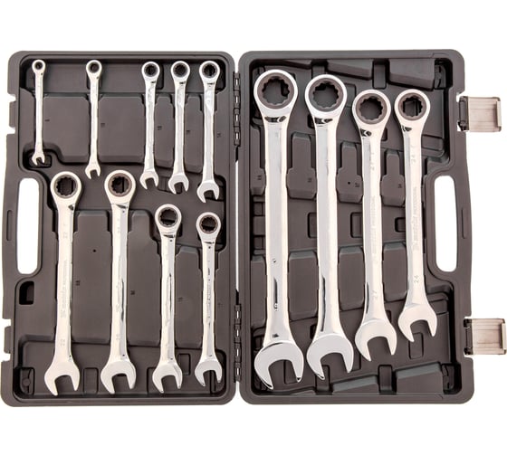 Изображение товара Набор комбинированных трещоточных ключей 13 шт MATRIX 14797