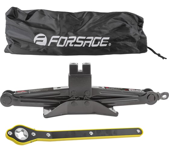 Изображение товара Механический домкрат Forsage ромб 2т с резиновой накладкой и трещоточной ручкой-воротком, в водоотталкивающем чехле f-10202 51917