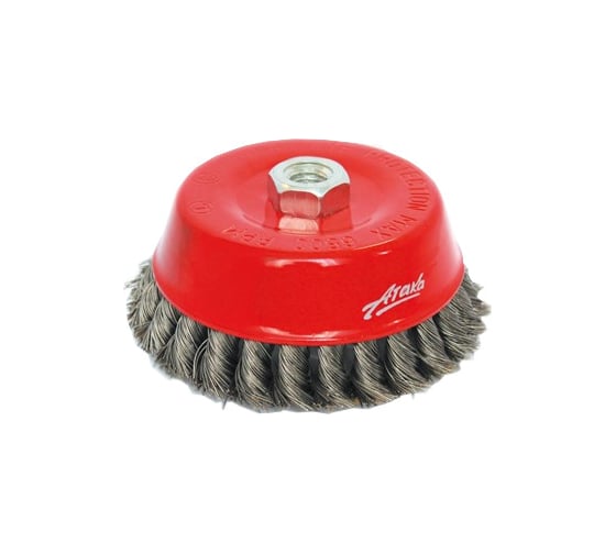 Изображение товара Щётка чашеобразная, витая стальная проволока №163 (120 мм; М14) для УШМ АТАКА 34727