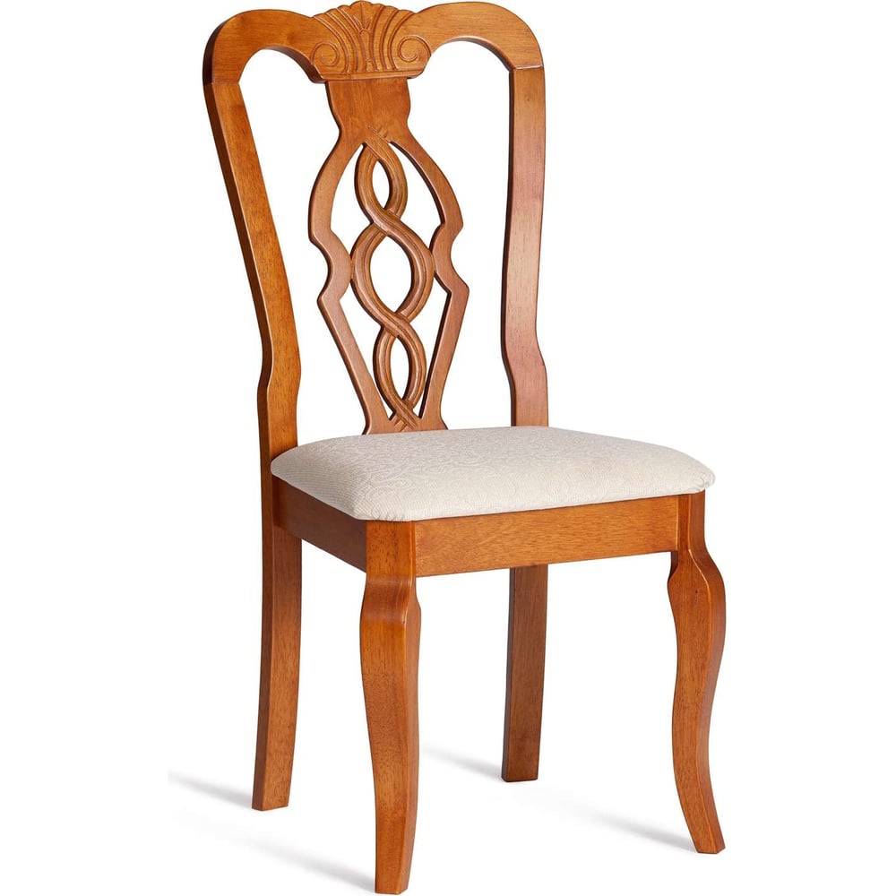 Изображение товара Стул Tetchair Афродита/ Aphrodite комплект 2 шт., дерево гевея, 46x54x99см, espresso (дуб в красноту), ткань кремовая с рисунком (а04) 20116