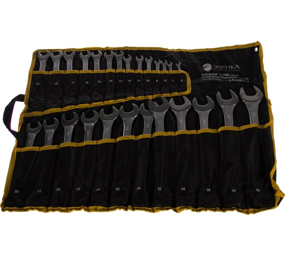 Изображение товара Набор ключей комбинированных Эврика 6-32мм Chrome vanadium сатинированных планшет ER-31260 931602