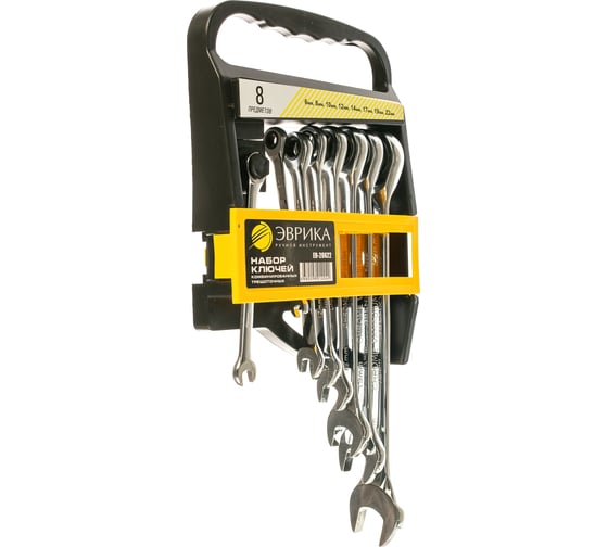 Изображение товара Набор ключей комбинированых трещоточных Эврика 8 предметов ER-20622 940527