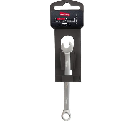 Изображение товара Комбинированный ключ Smartbuy 8 мм, хромированный, 40x, tools SBT-OWS-8p1