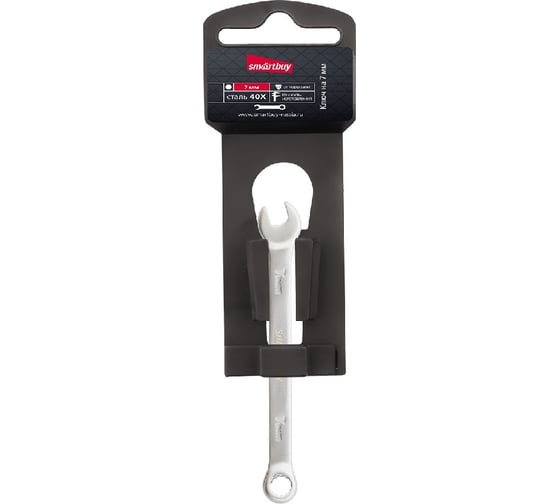 Изображение товара Комбинированный ключ Smartbuy 7 мм, хромированный, 40x, tools SBT-OWS-7p1