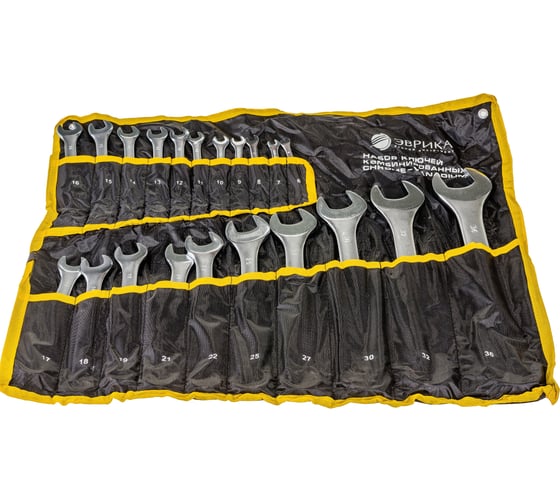 Изображение товара Набор ключей комбинированных Эврика 6-36мм Chrome vanadium сатинированных планшет ER-10210 931604