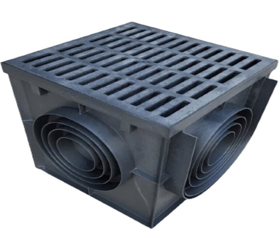 Изображение товара Дождеприемник Gidrolica 400x400 мм, в сборе, с пластиковой решеткой 2397