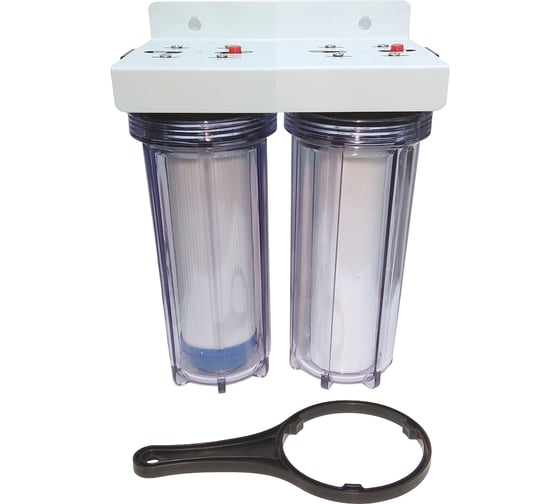 Изображение товара Корпус фильтра Профитт 2-х ступенчатый, прозрачный, 20ВВ, 1 латунь Big Blue 3175111