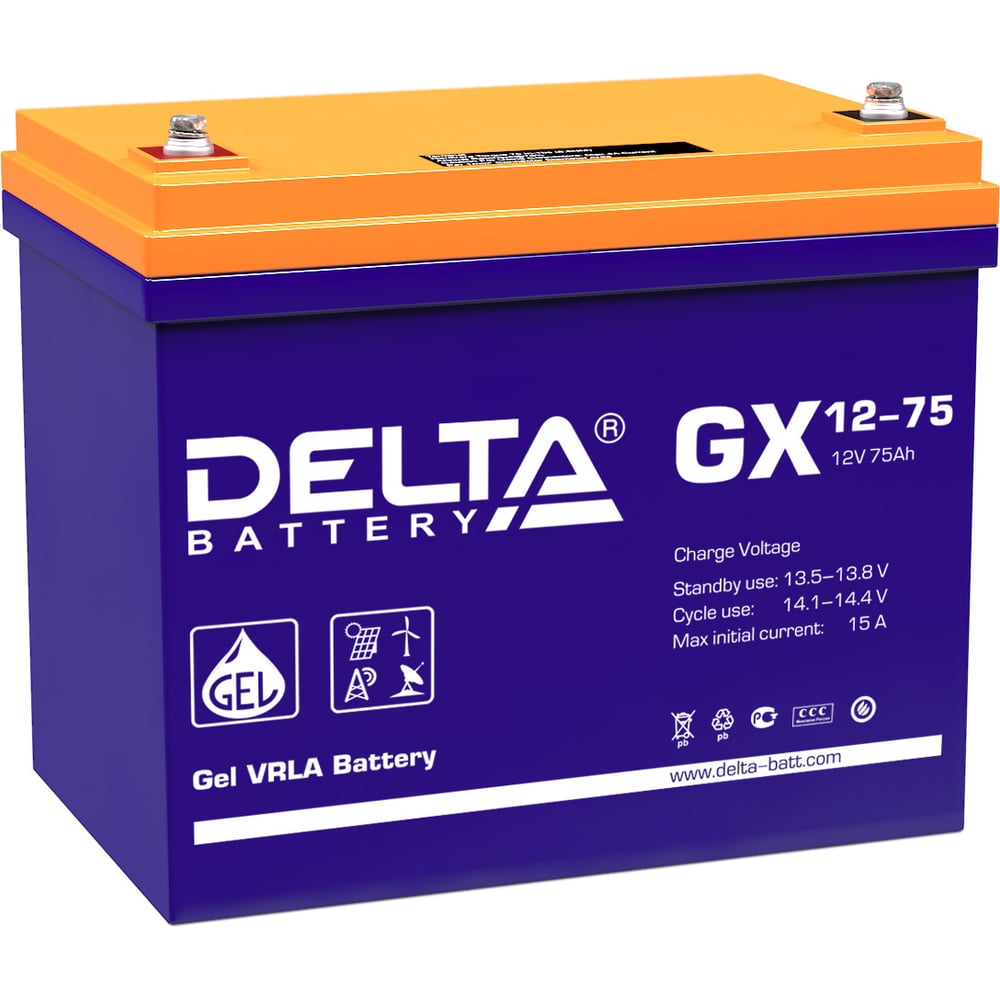 Батарея аккумуляторная Delta GX 12-75
