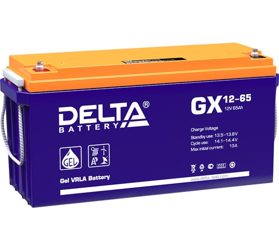 Изображение товара Батарея аккумуляторная Delta GX 12-65