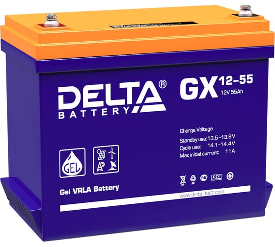 Изображение товара Батарея аккумуляторная Delta GX 12-55