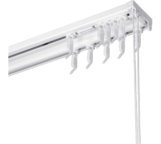 Изображение товара Алюминиевый двухполосный карниз Эскар с управлением katal 2 в сборе, 4,0 м, арт. 242420400