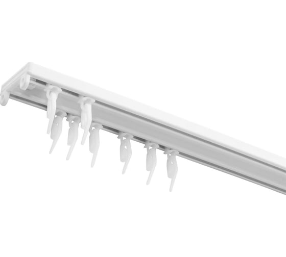 Изображение товара Пластиковый двухполосный карниз Эскар в сборе, 2,5 м, арт. 241420250