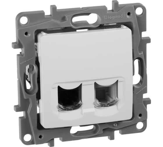 Изображение товара Розетка Legrand двойная RJ11+RJ45 категория 5e UTP Legrand Etika белый 672252