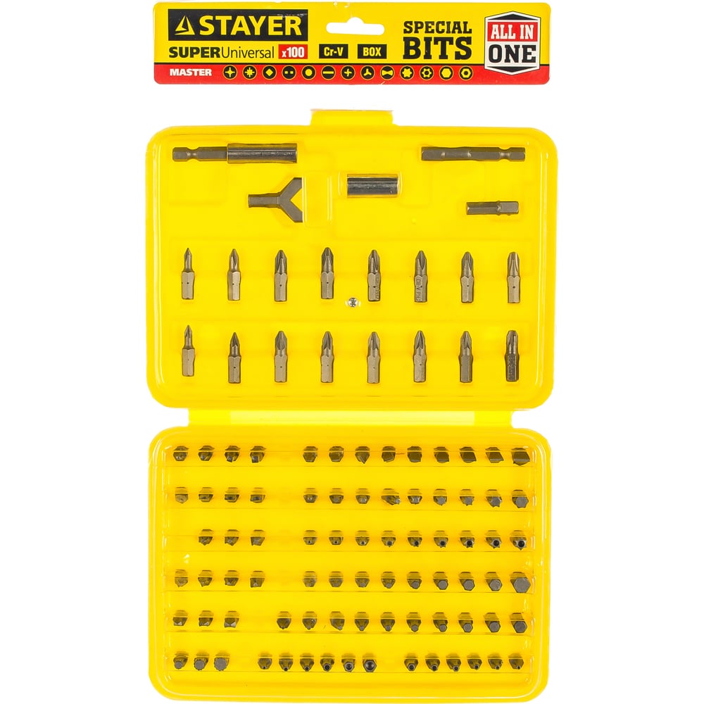 Набор бит STAYER набор быстрозажимных ключей stayer universal 2756 h2 2 шт