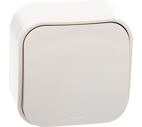 Изображение товара Выключатель Legrand одноклавишный Legrand Quteo IP20 10А 250В винтовые зажимы накладной монтаж слоновая кость 782230